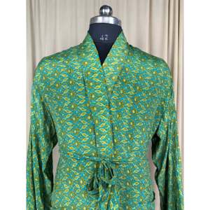 Silky Soft Men's Kimono <b>Robe</b> Long Sleeve Elegant Vintage Satin House <b>Beach</b> Wear Timeless Comfortable Lounge Sustainable Classic - Product Image 1