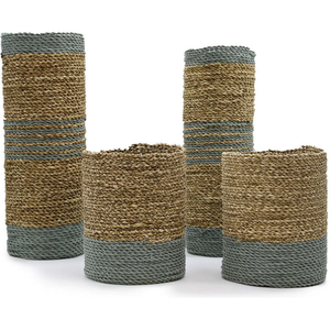 Vase en jonc de mer de couleur personnalisée Fabriqué au Vietnam Matériau écologique pour la décoration intérieure et la décoration de la vaisselle Vente en gros - Product Image 1