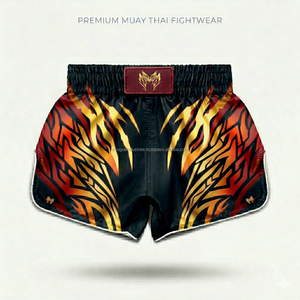 Pantalones Cortos de Muay Thai Personalizados con Logotipo Bordado, Cintura Elástica con Cordón, Pantalones Cortos de Lucha MMA, Venta al Por Mayor, Marca Privada - Product Image 4