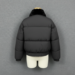 Veste d'hiver chaude et coupe-vent à col moelleux grande taille sur mesure avec logo imprimé personnalisé couleur glissée - Product Image 4