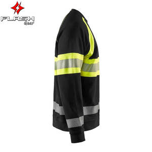 Construction Sweatshirt for Men <b>Hi</b> <b>Vis</b> Work Wear <b>Running</b> Black/Yellow Reflective Safety <b>Hi</b> <b>Vis</b> Work Sweatshirt - Product Image 2
