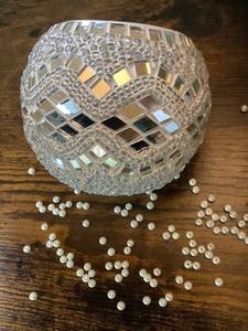 Velas Votivas de Vidrio Art Deco Antiguas Hechas a Mano, de 3-5 Pulgadas, con Diseño de Nubes Punteadas, de Combustión Lenta y Duradera, Únicas para el Hogar - Product Image 5