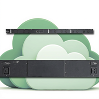 PDU Industrielle Triphasée Neutre 400V 63A 12 Prises Entrée IEC309 avec Moniteur de Puissance et Disjoncteur de Branche