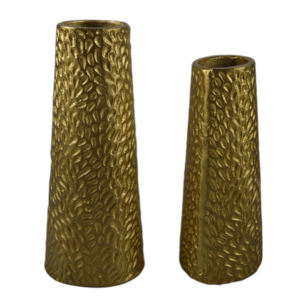 แจกันดอกไม้โลหะรูปทรงกรวยสีทองสำหรับตกแต่งบ้านทำจากอินเดีย - Product Image 5