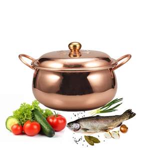 Pot de service en cuivre martelé traditionnel fait à la main avec doublure en étain pour des aliments sûrs dans les hôtels, les restaurants et les maisons - Product Image 2
