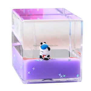 Schattige 3d Pinguïnvis Drijvende Vloeistof Vierkant Papier Gewicht <span class=keywords><strong>Aquarium</strong></span> Souvenir Geschenken Aqua Kubus - Product Image 2