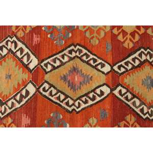 พรมวินเทจขนาดเล็ก 3.1x4.1 ฟุต (95x125 ซม.) พรมลายดอกไม้สีแดงแบบตุรกี - Product Image 5