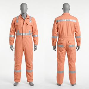 Combinaison de sécurité réfléchissante en sergé de polycoton gris premium 245 GSM, vêtements de travail industriels, logo personnalisé - Product Image 2