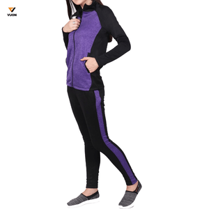 Fabricants de vêtements Ensemble de survêtement de sport de plein air personnalisé Veste zippée à manches longues Top et legging pour l'hiver - Product Image 3