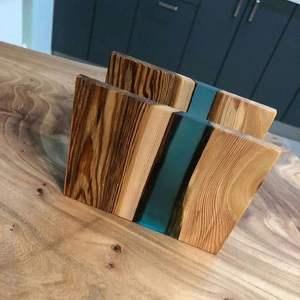 Anneaux de serviette en bois de forme carrée de luxe, porte-serviettes en résine et en métal pour les mariages, les fêtes de Noël, la décoration de la cuisine, table de présentation - Product Image 1