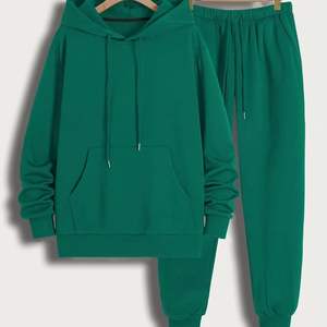 Conjunto de Sudadera con Capucha y Pantalones de Chándal para Hombre, 100% Algodón, Invierno, Color Sólido, Ecológico, Bordado de Alta Calidad, Lavado Ácido, Logotipo Personalizado - Product Image 1