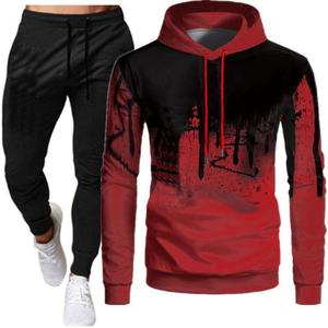 <b>Men's</b> Custom Athletic Cotton Jogger Sweatsuit <b>Hoodies</b> for Gym <b>Running</b> Sport Training Winter Eco-Friendly Printed Tracksuits - Product Image 1