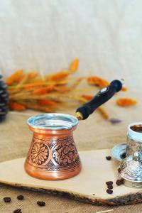 Popular cafetera turca de cobre con mango de madera, vajilla, taza de café, decoración de mesa para el hogar, cocina, restaurante, hotel, fiesta - Product Image 6