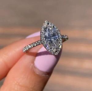 Anillo de Diamante Moissanita de Plata 925 de Exportador Indio para Compromiso o Joyería Fina Única y Brillante para Mujer al Mejor Precio - Product Image 3