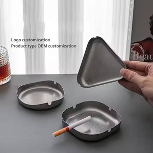 Cendrier en acier inoxydable brun robuste Design classique coupe-vent facile à nettoyer Portable pour hôtel Restaurant Patio balcon fumer - Product Image 6