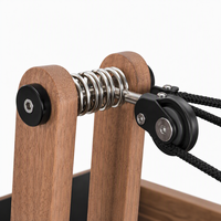 Reformer de Pilates en bois avec revêtement antidérapant en cuir, équipement d'exercice pour la maison et le studio