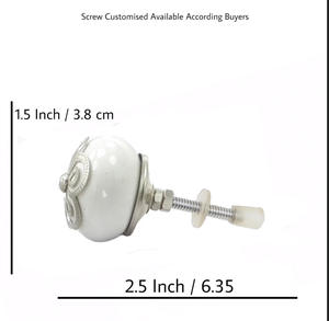 Vente chaude Argent Filigrane Blanc Céramique Boutons Industrielle Tiroir Armoire Poignée Tire Commode Salon Cuisine Chambre Chambre - Product Image 3