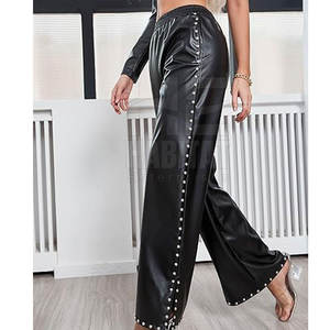 Pantalones de cuero para mujer, de cintura alta, elásticos, suaves, elegantes y duraderos. - Product Image 3