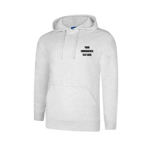 Sweat à capuche en coton épais pour hommes, blanc, polaire, imprimé, motif solide, techniques brodées, hiver, prix d'usine, vente en gros - Product Image 1
