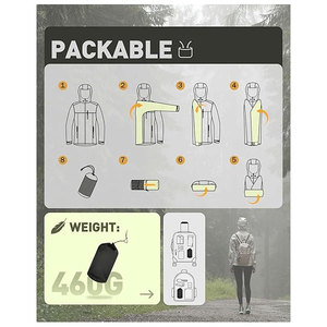 Imperméable écologique imperméable adultes unisexe coupe-vent extérieur compressible veste de pluie support avant moto cavaliers voyage pluie - Product Image 6