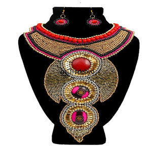 Tradebyd Elegant Embroidery Necklace Designer <b>Handmade</b> <b>Jewelry</b> Perfect for Wedding and Party Fashion - Product Image 3