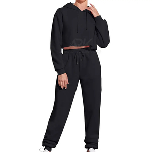 Wholesale Autumn Men Tracksuit 2 Pieces Set Long Sleeve Fleece <b>Sweater</b> Tops + Pants Solid Color Pullover Casual Hoodies Suits - Product Image 2