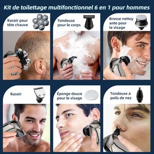 Rasoir Électrique Portable à Écran LED pour Hommes, Étanche IPX7, Tondeuse à Barbe et Cheveux, Rasoir Rotatif pour Crâne Chauve - Product Image 5