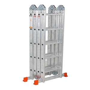 Hot Sale Elbe Industry 4x5 <b>Steps</b> Aluminum Multi-Purpose Extension Ladder EN131 Compliant Made in Turkey for Warehouse Use - Product Image 1