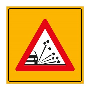 Carrelage de sol réfléchissant 90x90 cm en matériau détaché pour signalisation routière - Product Image 1