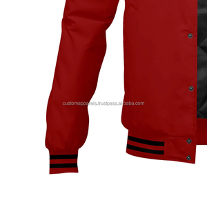 Chaqueta universitaria Letterman ajustada personalizada, Mangas de lana, cuerpo de lana, cuello levantado, decoración bordada, colocación frontal - Product Image 6