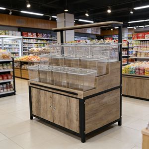 Étalage à collations en bois, présentoir pour aliments en vrac, support pour noix, céréales, bonbons, étagère de supermarché - Product Image 2