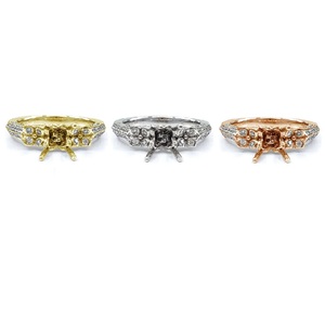 Bijoux fins, brillants, de haute qualité, or blanc 18 carats, diamant véritable, forme ronde, jolie bague halo pour mariage et fête - Product Image 4