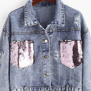 Ventes en gros de vestes en jean pour femmes, dernier design, manches longues, bouton unique, jeans de cow-boy, tissu en coton, vente chaude, vestes vierges - Product Image 5