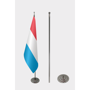 Drapeau d'intérieur officiel du Luxembourg avec impression numérique et mât en aluminium - Product Image 2