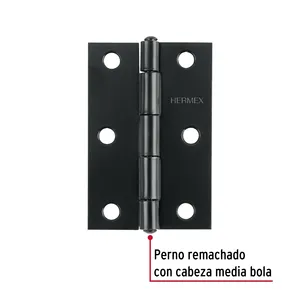 HERMEX 3 'nero cerniera rettangolare in scatola di 20 unità cerniere mobili - Product Image 2