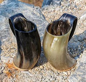 100% tasse en corne de boeuf naturelle Design Viking de style animal finition polie pour la bière ou les boissons à thème nautique - Product Image 5