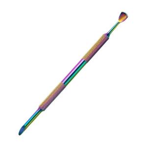 1 pièce Repousse-cuticules double tête biseauté en acier inoxydable, repousse-cuticules pour nail art, bâtonnets orange pour manucure, outils pour salon de manucure - Product Image 6