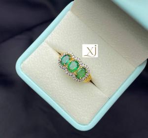 Bague Vintage Art Déco en Argent Sterling Plaqué Or en Moissanite avec Pierres Précieuses Vêtements de Luxe pour Femmes - Product Image 4