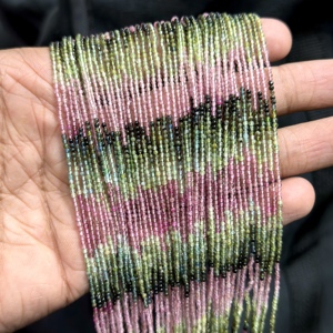 ลูกปัดพลอยทัวร์มาลีน2มม. หลายเส้นลูกปัดทัวร์มาลีนธรรมชาติสำหรับทำเครื่องประดับขายส่งจำนวนมาก - Product Image 2