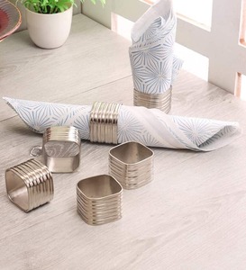 Servilletero de forma cuadrada plateada y dispensador de toallas de papel tisú, accesorio de decoración de mesa de comedor para cocina, restaurante u Hotel - Product Image 1