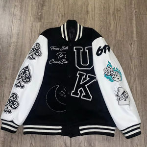 2025-26 Hot Selling New Styles Customization Chenille Embroidery Leather Sleeve Baseball Letterman Varsity <b>Jacket</b> Varsity Style - Product Image 1