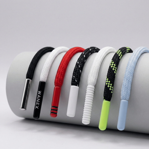 Lacets de sport plats réglables en PP de 8 mm en gros |   Cordon de serrage en plastique durable, sans plomb, avec revêtement écologique et logo personnalisé - Product Image 6