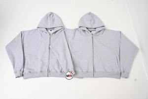 Fait sur mesure 100% coton uni unisexe lourd poids personnalisé sweat à capuche zippé pull surdimensionné blanc sweat à capuche lourd - Product Image 3