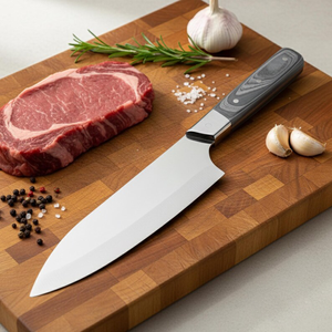 Cuchillo de Chef BA Enterprises Hecho a Mano OEM de Acero Inoxidable DIY de 13 Pulgadas con Borde Dentado y Mango de Madera para Cortar Carne en la Cocina, 1 Año de Garantía - Product Image 5
