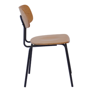 เก้าอี้ทานข้าวทรงสี่เหลี่ยมหลังไม้สไตล์มินิมอล ขาโลหะ แข็งแรง ทนทาน ใช้งานได้หลากหลาย เหมาะสำหรับห้องนั่งเล่น โฮมออฟฟิศ และห้องต่างๆ - Product Image 2