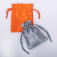Pochettes à bijoux de luxe en satin biodégradable et écologiques avec logo personnalisé, sacs cadeaux à cordon uni 4x5 pouces, vente en gros