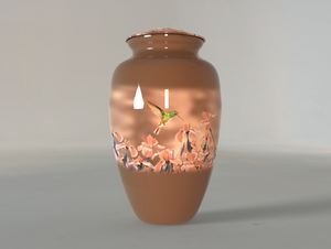 Humminmgbird โกศเผาศพโลหะสีเขียวอ่อนพร้อมถุงกำมะหยี่สำหรับผู้ใหญ่ขี้เถ้า - Product Image 6