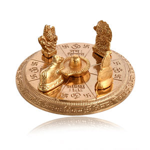 Vaisselle traditionnelle en zinc plaqué or décoratif Shiv Parivar, technique de soudage, décoration de la maison, Thanksgiving, Nouvel An, mariage - Product Image 5