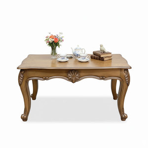 Louis Traditional Rectangular <b>Coffee</b> <b>Table</b> Handmade 101x54x52cm Rubber Wood Durable Living Room Furniture Storage Model TT68271 - Product Image 2