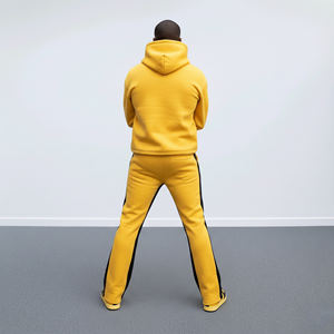 Conjunto de 2 Piezas de Alta Calidad, 100% Algodón, Sudadera con Capucha Extra Grande y Pantalones Deportivos Anchos para Hombre, Ropa Deportiva Urbana, Estilo Hip Hop - Product Image 3